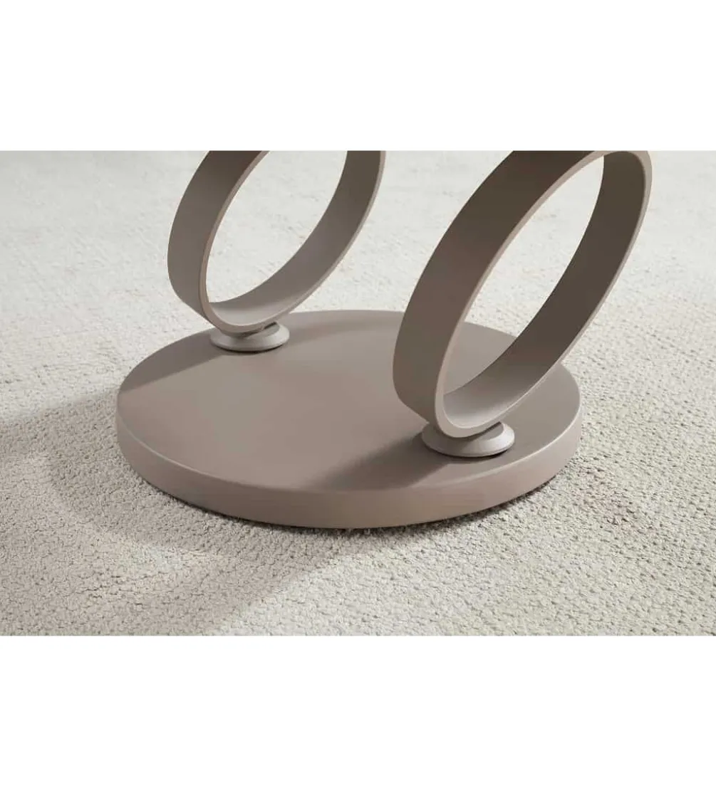 Stolik kawowy DANCING RINGS 135 cm ceramika w optyce trawertynu
