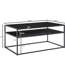 Stolik kawowy DEMIT 100 cm czarny