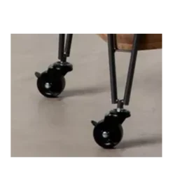 Stolik kawowy DEST 62 cm drewno kauczuk na kółkach