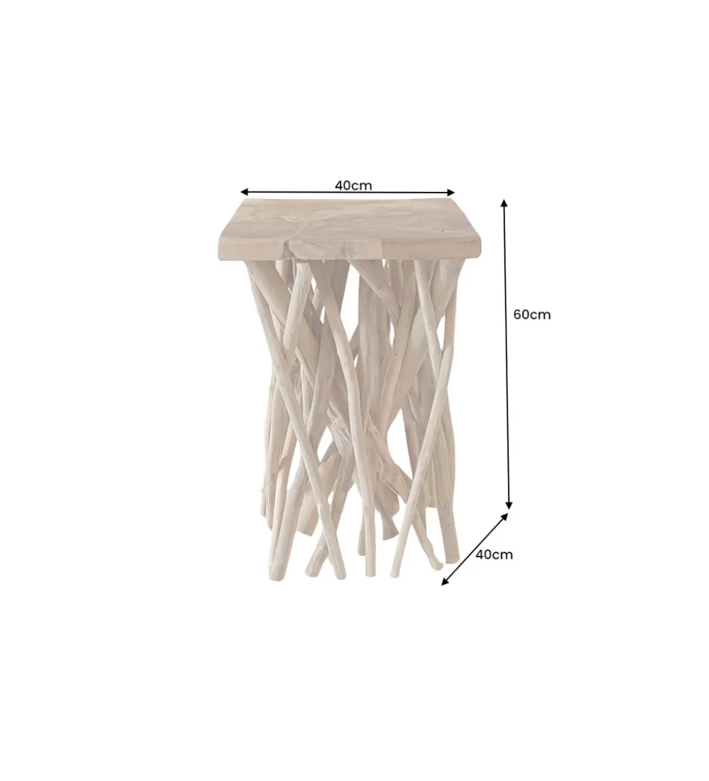 Stolik kawowy DRIFTWOOD 40 cm drewno teak naturalny
