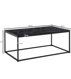 Stolik kawowy ERISA 100 cm w optyce czarnego marmuru