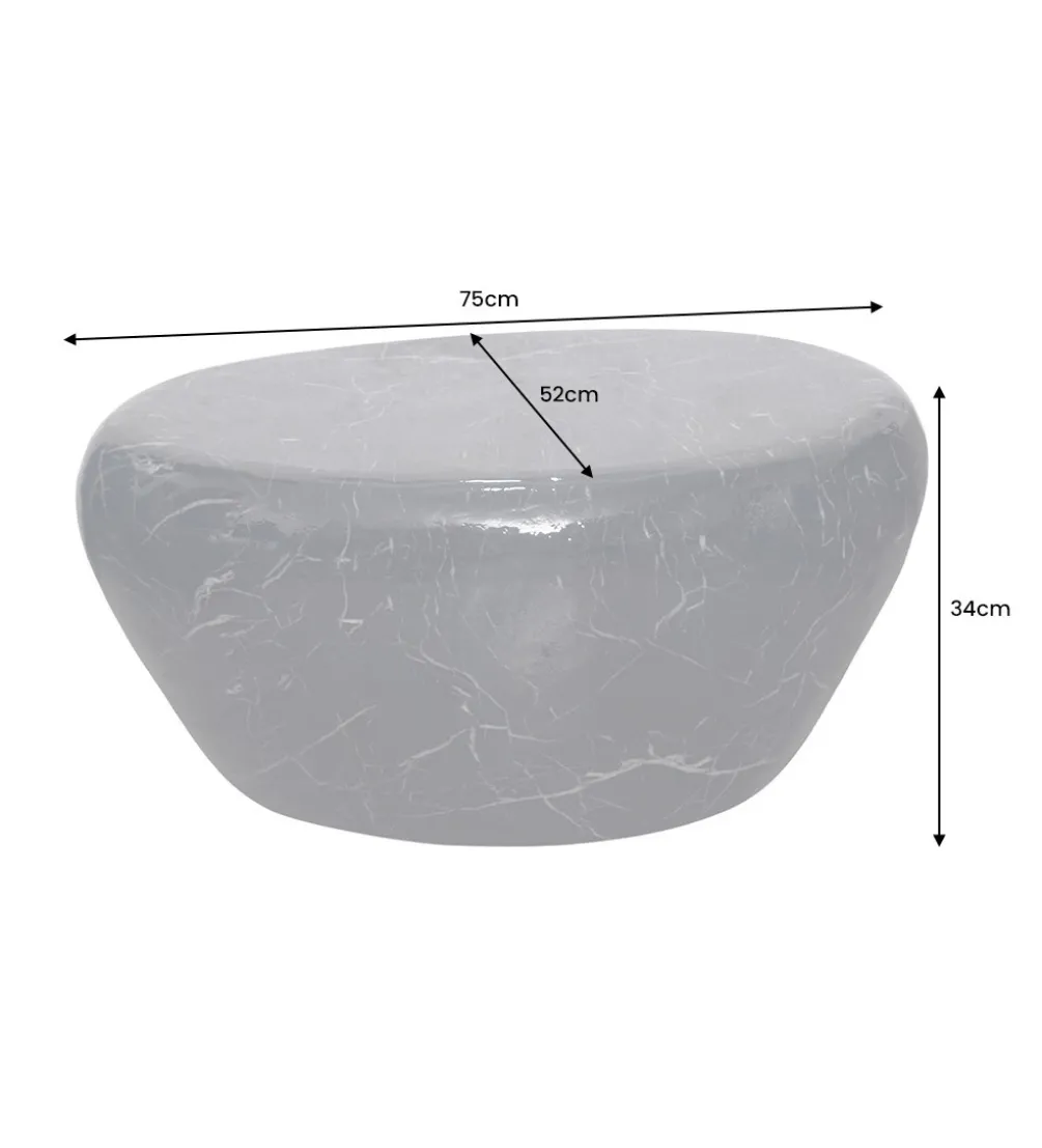 Stolik kawowy EROCK 75 cm w optyce czarnego marmuru