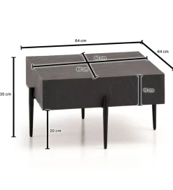 Stolik kawowy EVELIN  64 cm antracytowy