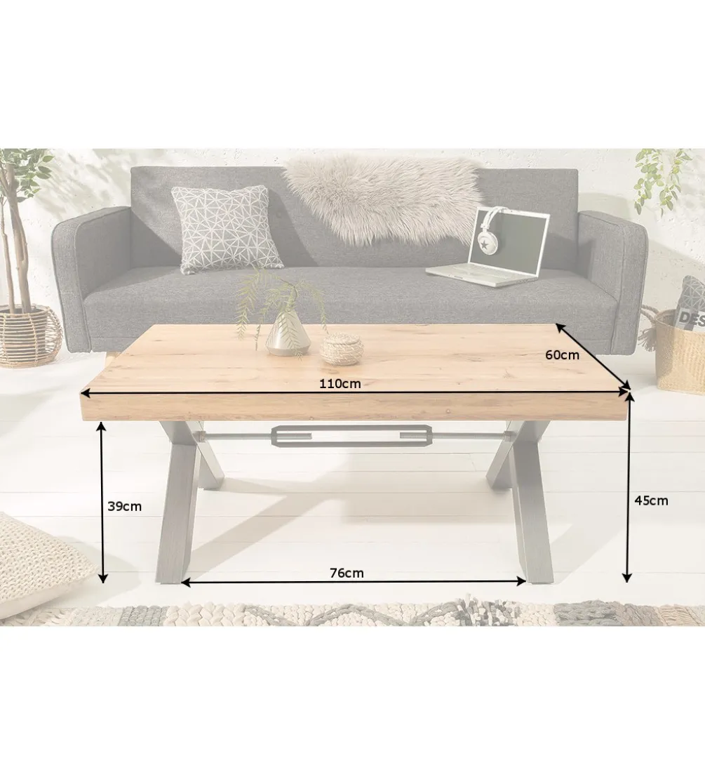Stolik kawowy FACTORY 110 cm drewno dąb dziki