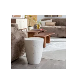 Stolik kawowy FIBRA 37 cm w odcieniach bieli