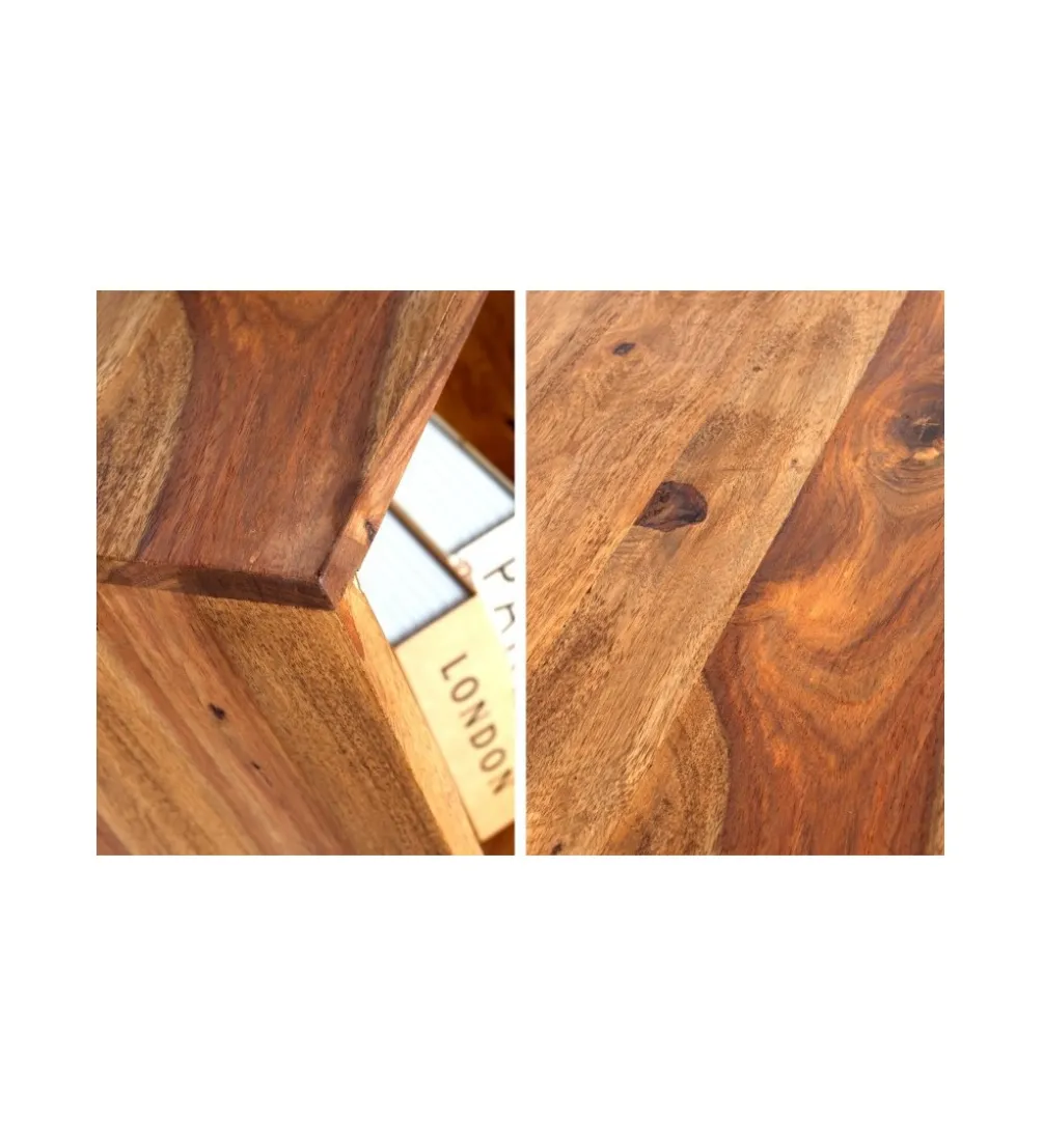 Stolik kawowy FINICE Makassar II 45 cm drewno Sheesham