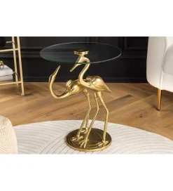 Stolik kawowy FLAMINGO 40 cm złoty