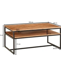 Stolik kawowy FUNI 100 cm drewno akacja