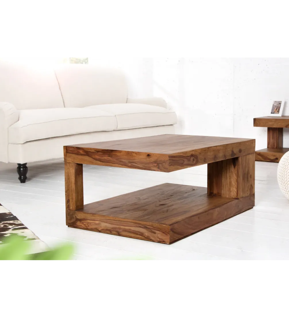 Stolik kawowy Giant XL 90 cm drewno Sheesham