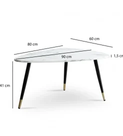 Stolik kawowy GINEVRA 90 cm w optyce białego marmuru