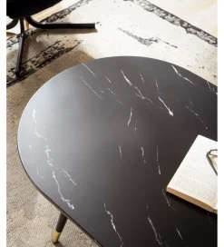 Stolik kawowy GINEVRA 120 cm w optyce czarnego marmuru