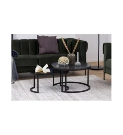 Stolik kawowy GIRON set 2 w optyce marmuru