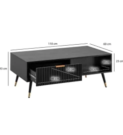 Stolik kawowy GLIMER 110 cm czarny