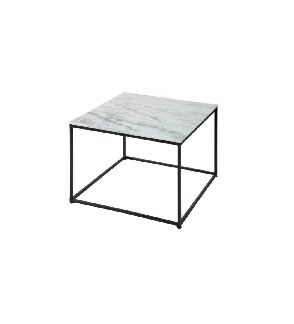 Stolik Kawowy GORAN 50 Cm Marmur biały