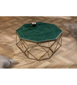 Stolik Kawowy GORAN II 69 Cm Marmur Zielony