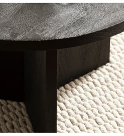 Stolik kawowy HINO 60 cm drewno mango czarny