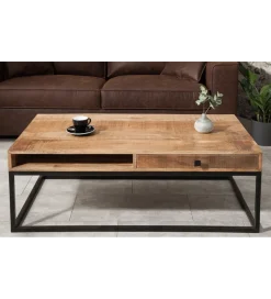 Stolik Kawowy Iron Craft 100 Cm drewno Mango