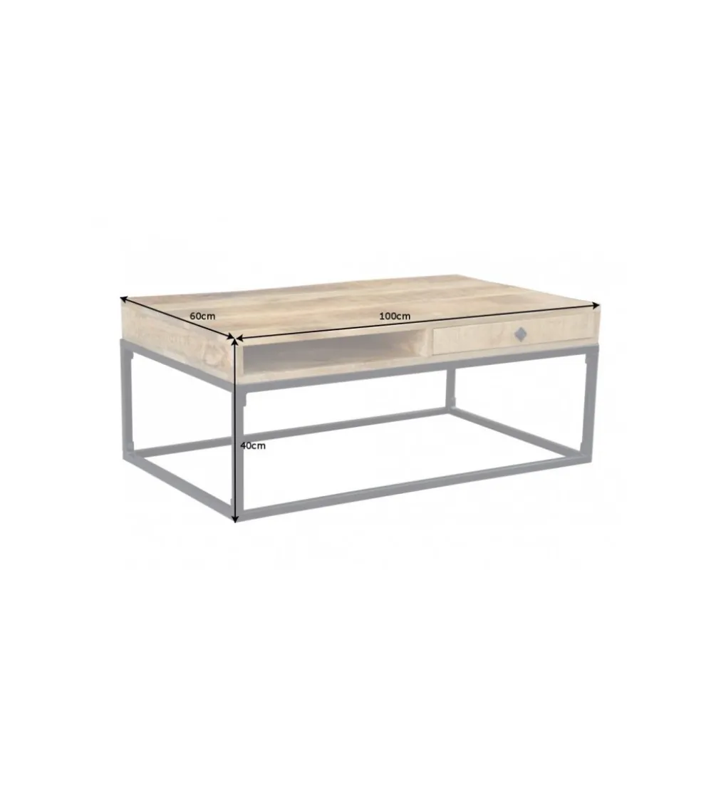 Stolik Kawowy Iron Craft 100 Cm drewno Mango