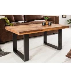 Stolik kawowy Iron Craft 100 cm drewno Sheesham