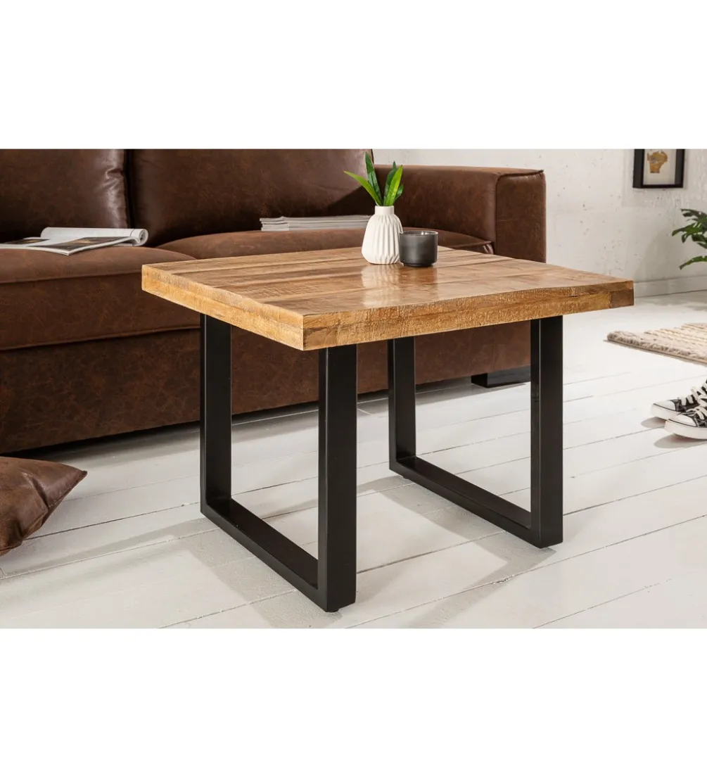 Stolik kawowy Iron Craft 60 cm drewno mango