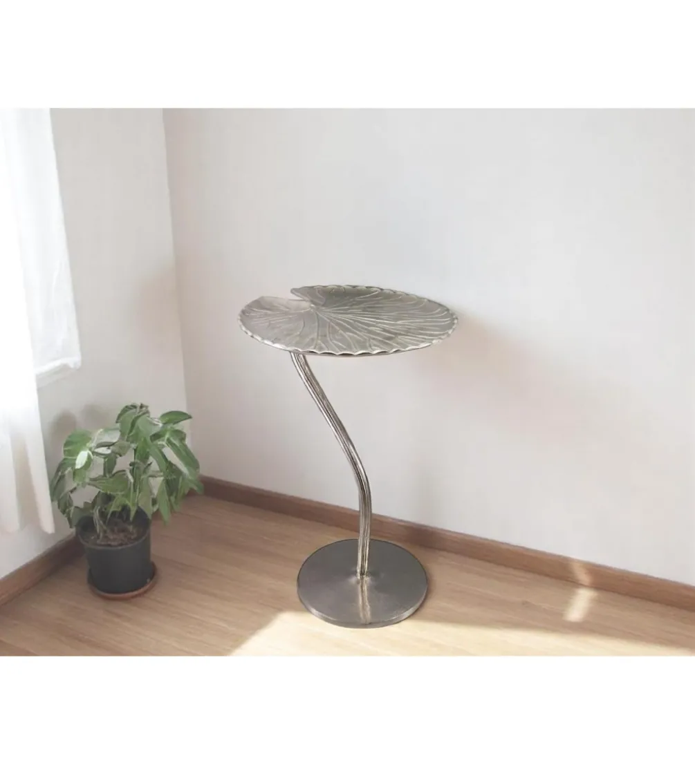 Stolik kawowy KUFUMU 41 cm srebrny