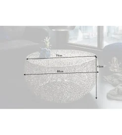 Stolik Kawowy Leaf 80 Cm srebrny