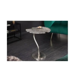 Stolik kawowy Leaf 53 cm srebrny