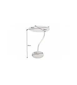 Stolik kawowy Leaf 42 cm srebrny