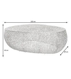 Stolik kawowy Leaf 120 cm srebrny