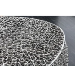 Stolik kawowy Leaf 120 cm srebrny