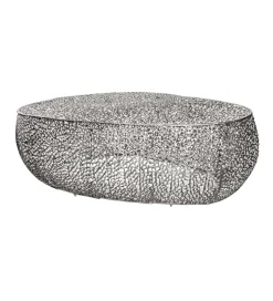 Stolik kawowy Leaf 120 cm srebrny