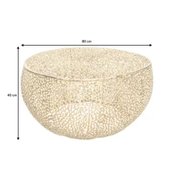 Stolik Kawowy Leaf 80 Cm złoty