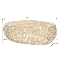 Stolik kawowy Leaf 120 cm złoty
