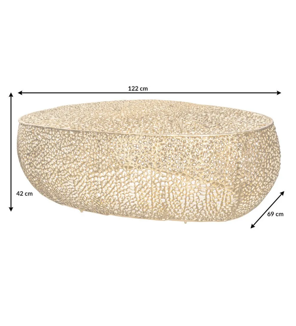Stolik kawowy Leaf 120 cm złoty