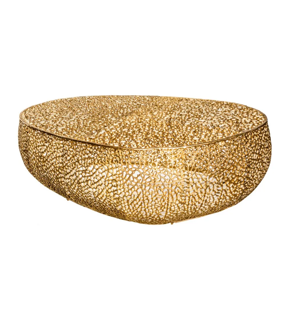 Stolik kawowy Leaf 120 cm złoty