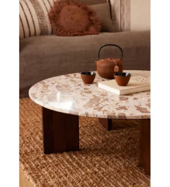 Stolik kawowy MATHILDE 90 cm w optyce marmuru