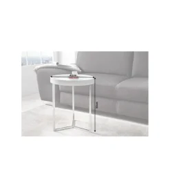 Stolik kawowy Modular 40 cm biało srebrny
