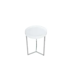 Stolik kawowy Modular 40 cm biało srebrny