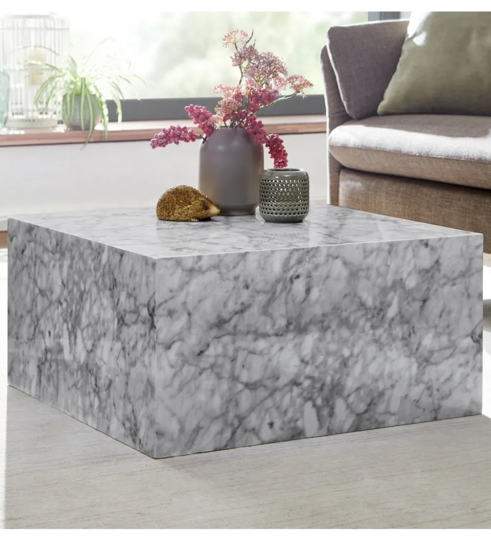 Stolik kawowy MONOBLOC 60 cm w optyce szarego marmuru