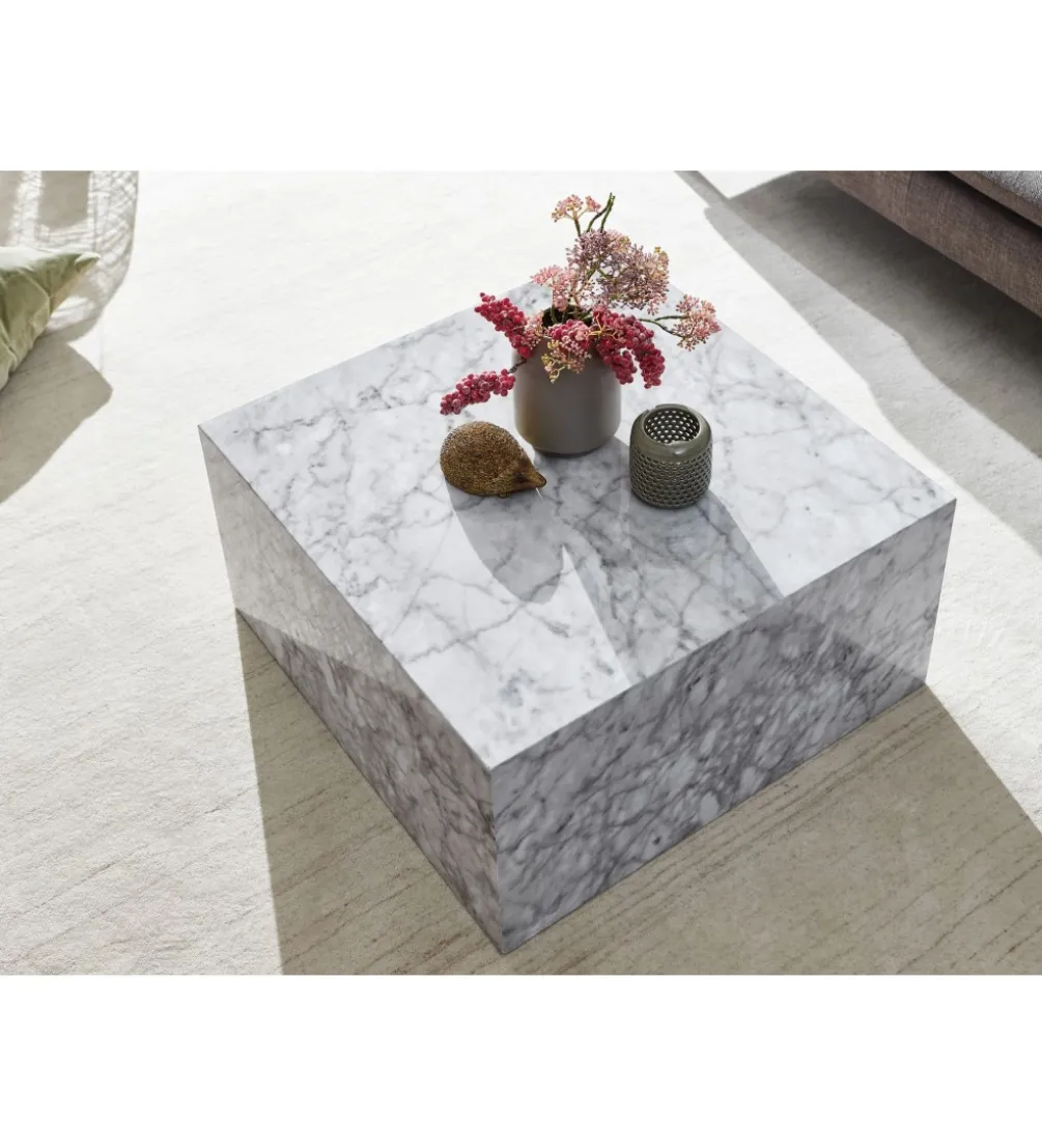 Stolik kawowy MONOBLOC 60 cm w optyce szarego marmuru