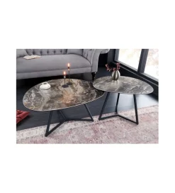 Stolik kawowy MONTREAL Marvelous 90 cm ceramika w optyce marmuru