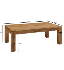 Stolik kawowy MUMBAI Arktyka 110 cm drewno akacja