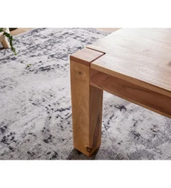 Stolik kawowy MUMBAI Arktyka 110 cm drewno akacja