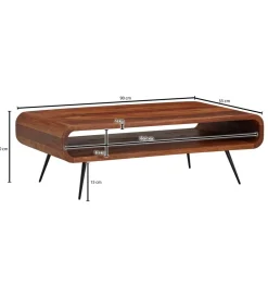 Stolik kawowy NEVERS 90 cm drewno sheesham