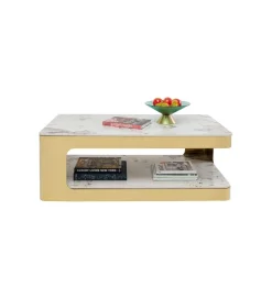 Stolik kawowy NUBE DUO 130 cm złoty efekt marmur