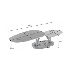Stolik kawowy obrotowy MOVI 95 cm - 160 cm cermika optyka kamienia