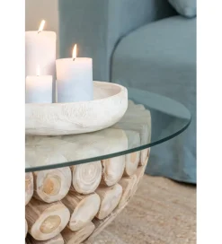 Stolik kawowy OPEN 110 cm drewno teak