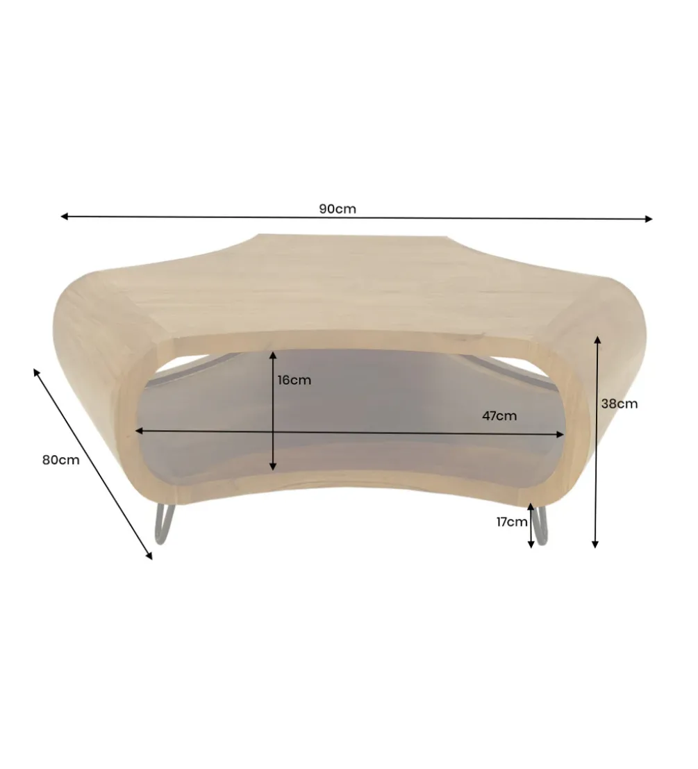 Stolik kawowy ORGANIC LIVING 70 cm drewno akacja miodowe