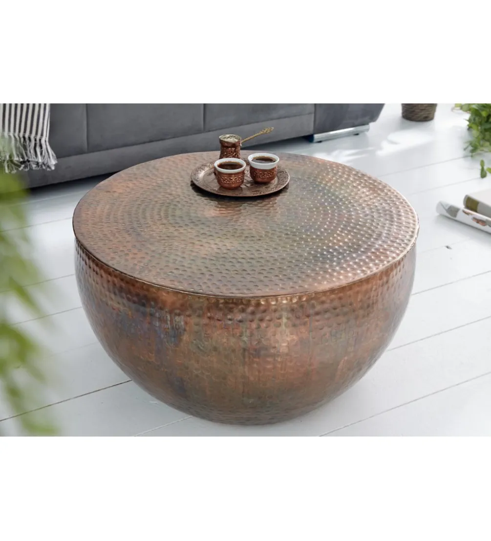 Stolik kawowy Orient II 60 cm antyczna miedź