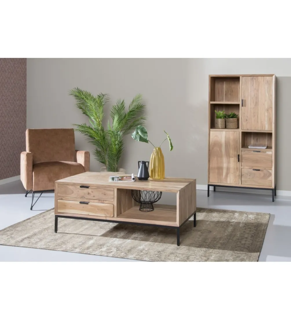 Stolik kawowy OSSLO 120 cm drewno akacja